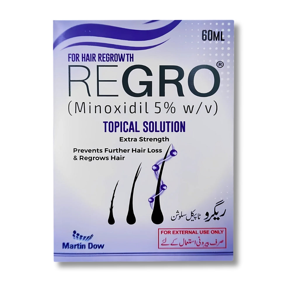 Regro Minoxidil 5% Hair Regrowth Solution 60ml