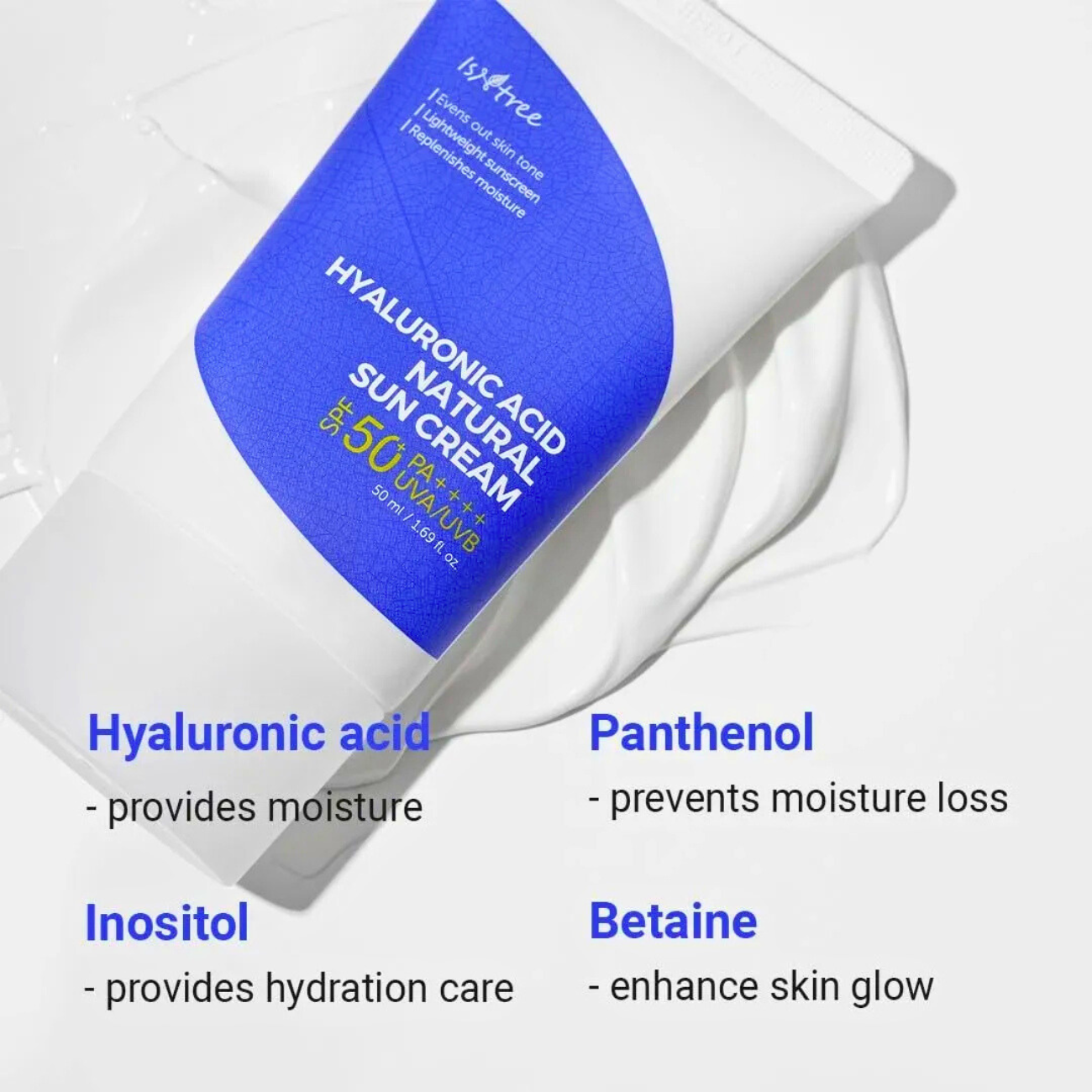 ISNTREE Hyaluronic Acid Natural Sun Cream SPF50+ PA++++ 50ml