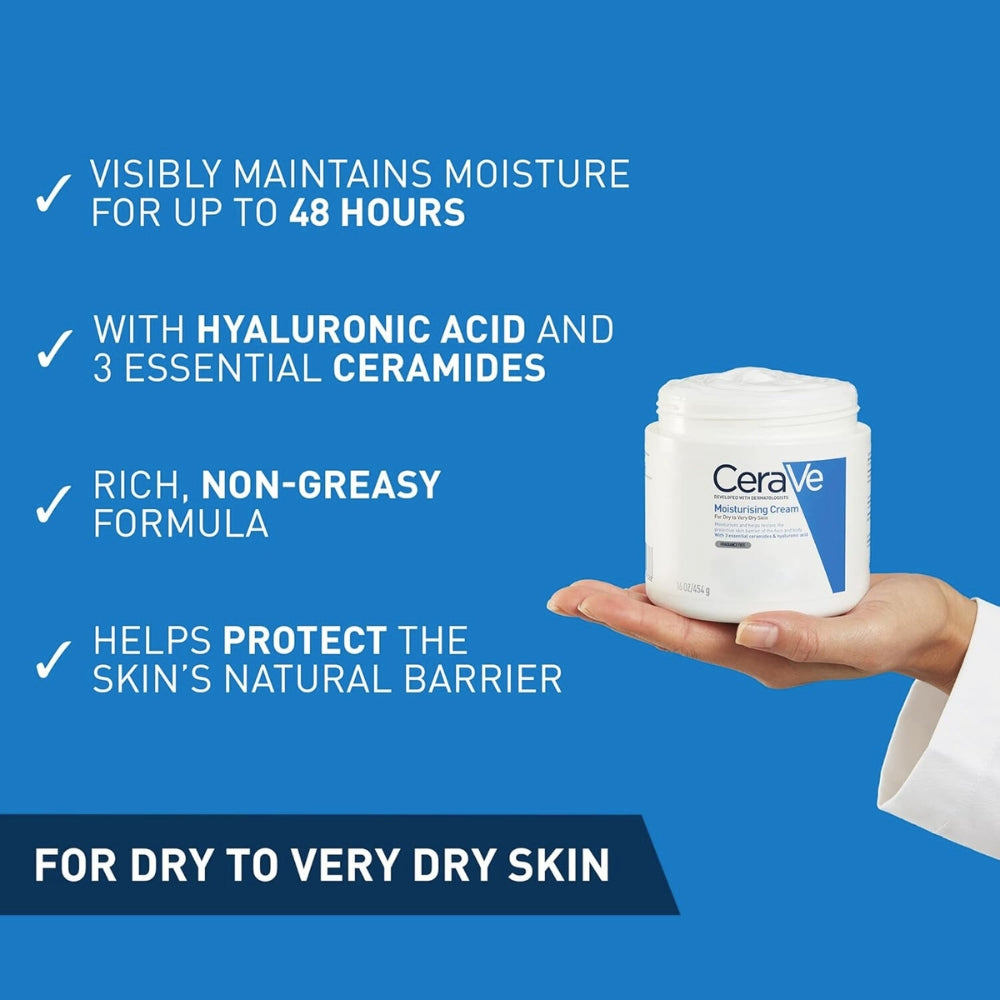 CeraVe Moisturising Cream 454g – For Dry to Very Dry Skin