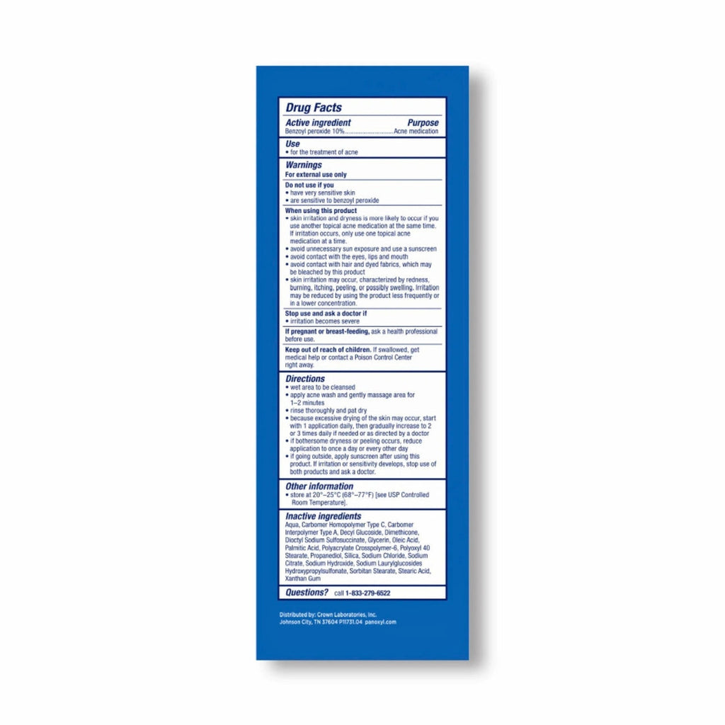 PanOxyl Acne Foaming Wash 10% Maximum Strength 156ml