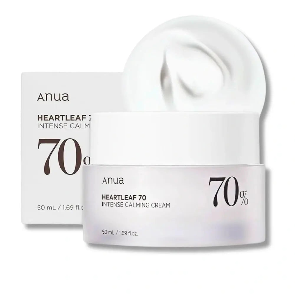 Anua Heartleaf 70% Intense Calming Cream packaging on a white background