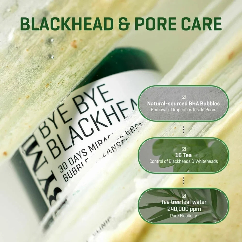Bye Bye Blackhead 30 Days Miracle Green Tea Tox Bubble Cleanser Some By Mi