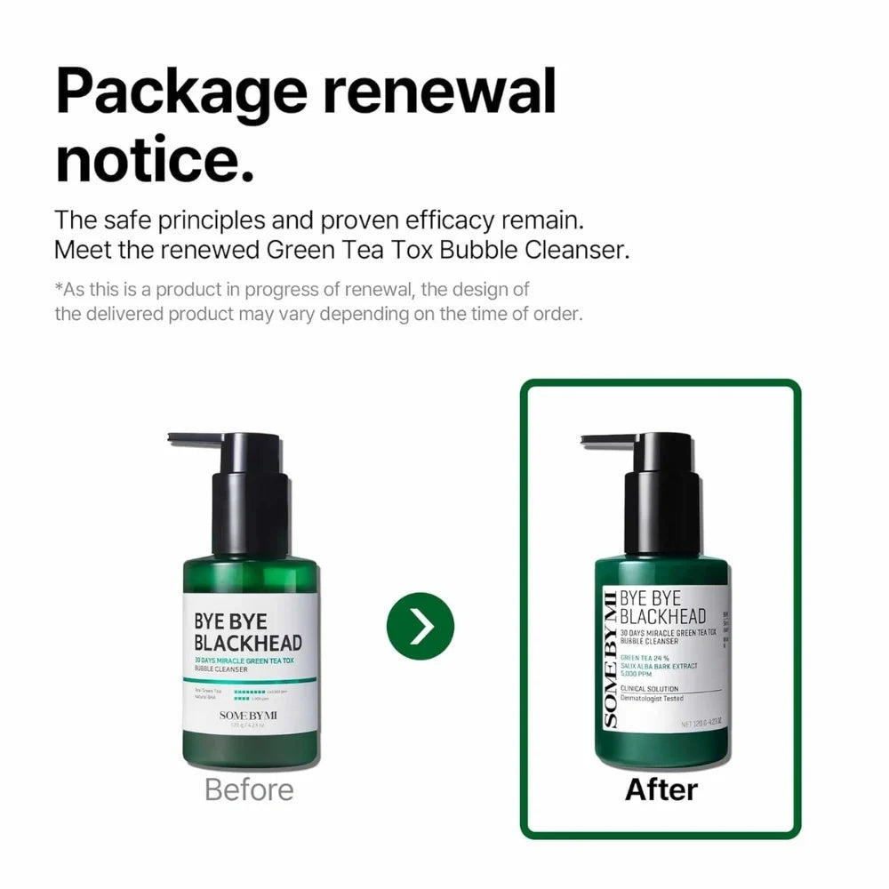 Bye Bye Blackhead 30 Days Miracle Green Tea Tox Bubble Cleanser Some By Mi