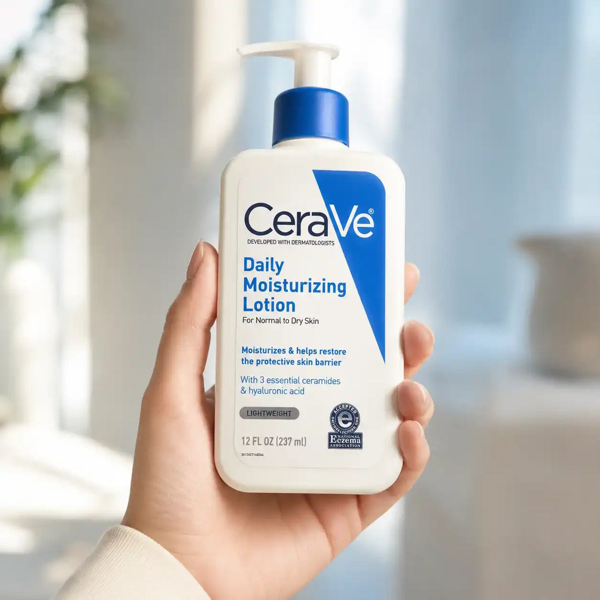 CeraVe lotion with hyaluronic acid and three essential ceramides