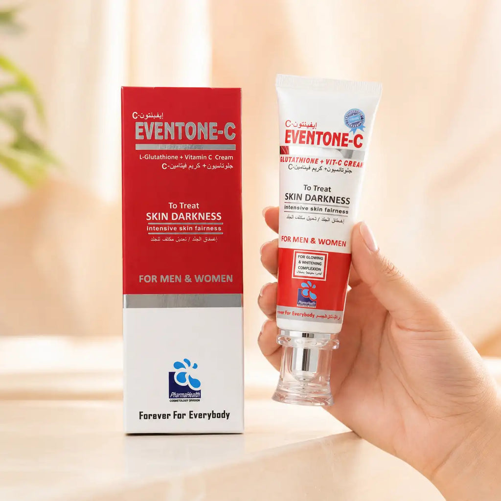 Original Eventone C cream tube and red white packaging