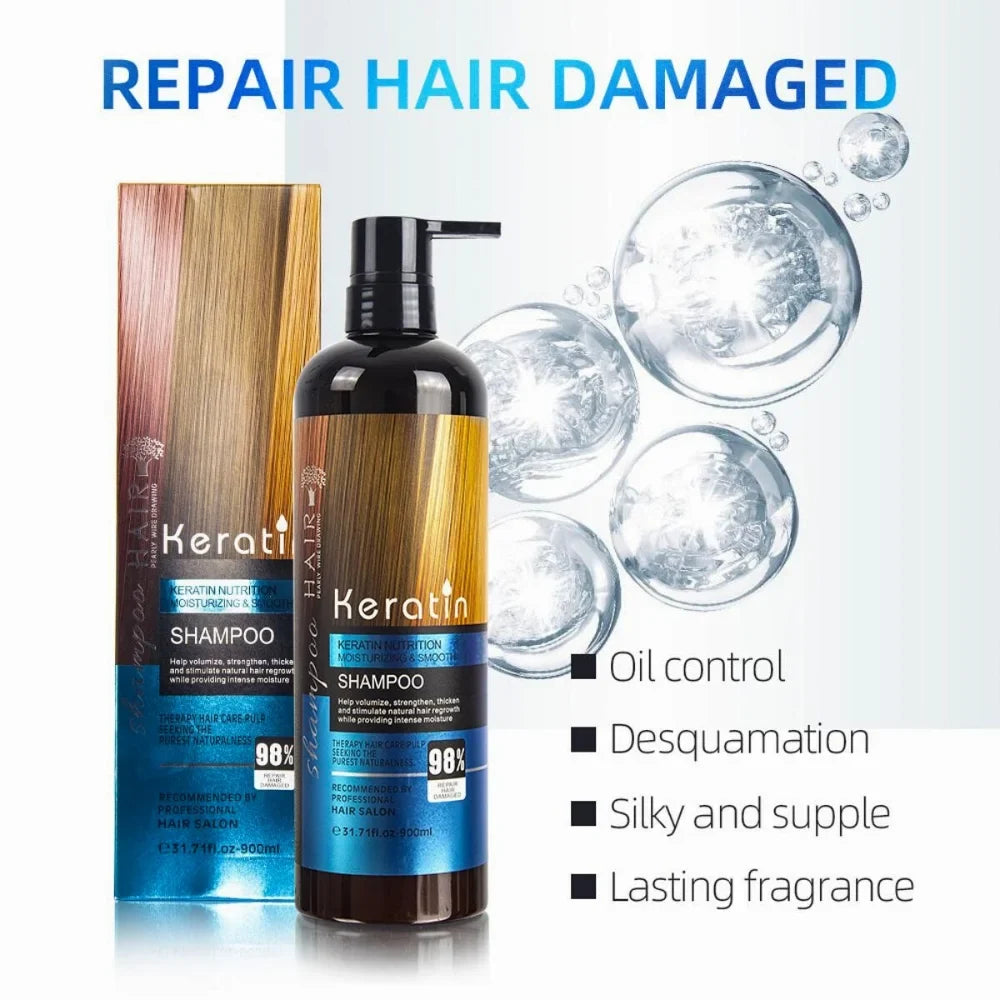 Keratin Sulfate-Free Straightening Shampoo 900ml Keratin