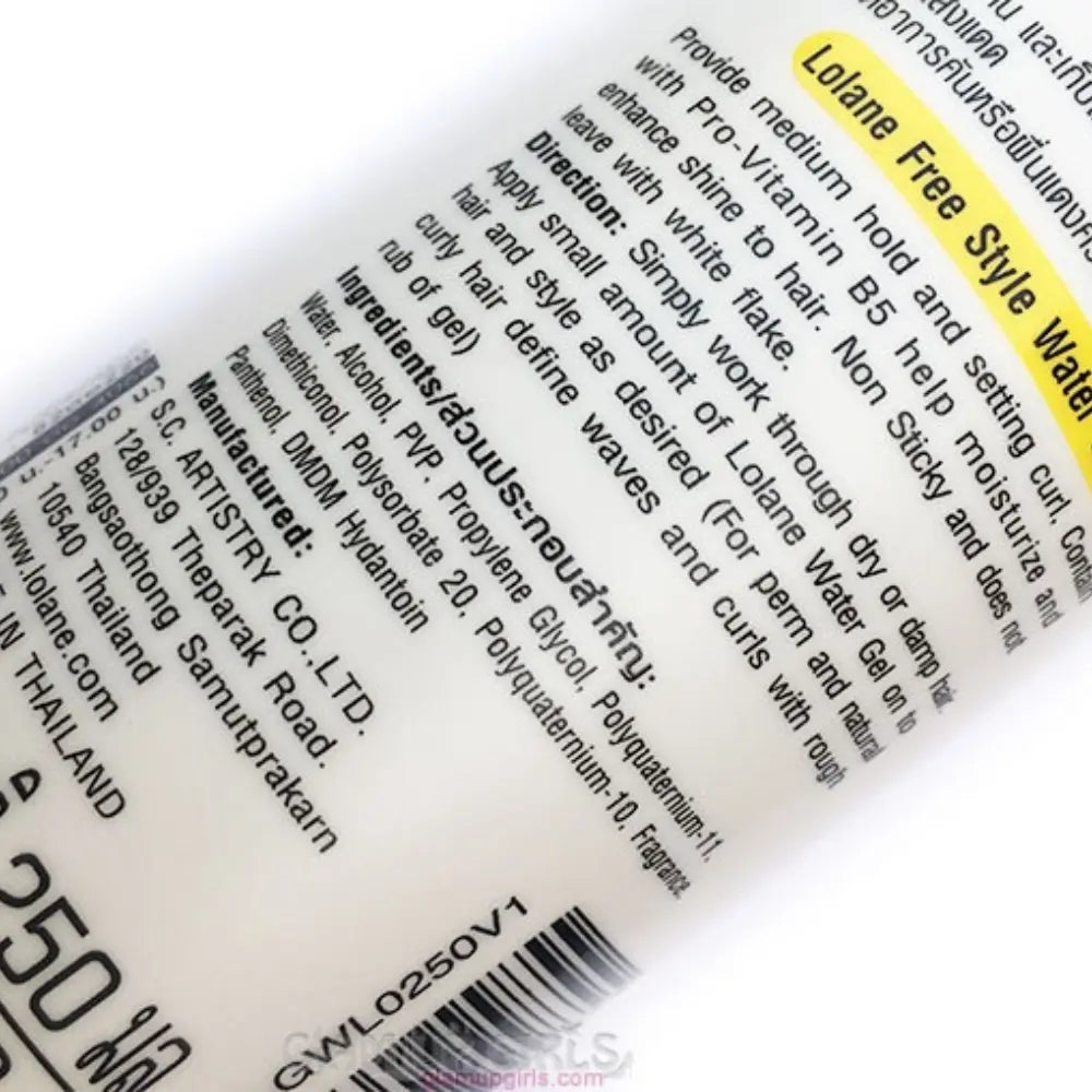 Lolane Freestyle Water Gel with Pro-Vitamin B5 250ml Lolane