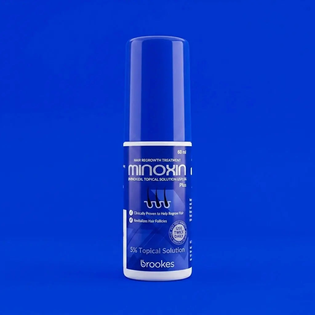 Minoxidil 5% hair spray treatment to support hair regrowth and reduce thinning