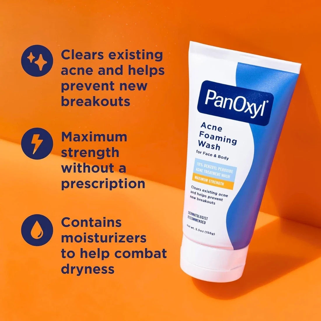 PanOxyl Acne Foaming Wash 10% Maximum Strength 156ml PanOxyl