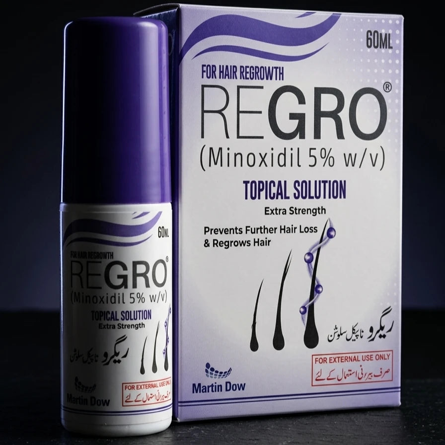Regro Minoxidil 5% Hair Regrowth Solution 60ml